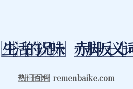 生活的况味·赤脚反义词是什么意思的图片